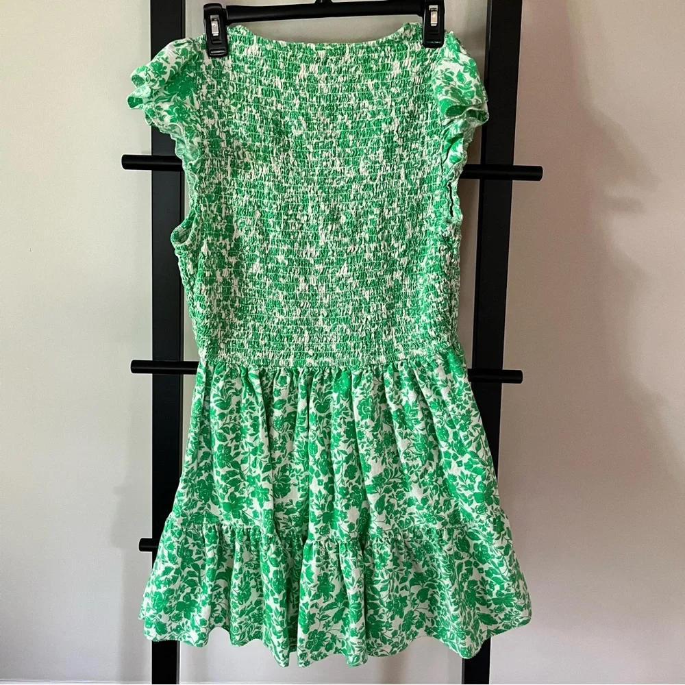 Universal Thread Ruffled Short Sleeve Smocked Mini Spring Dress L - Picture 4 of 11